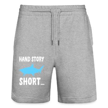 Histoire d’un requin amputé de la main - Short de jogging bio TRAINER Stanley/Stella unisexe - gris chiné - Devant - Nik (191cm) & Marisol (170cm)