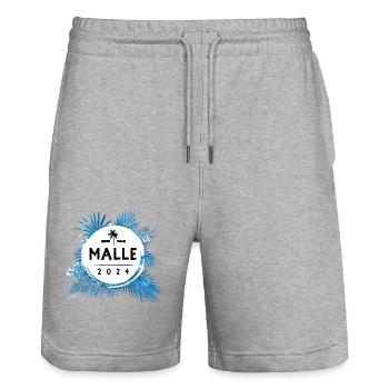 Malle 2024 Colorful - Stanley/Stella Trainer Unisex Organic Jogging Shorts - heather grey - Front - Nik (191cm) & Marisol (170cm)