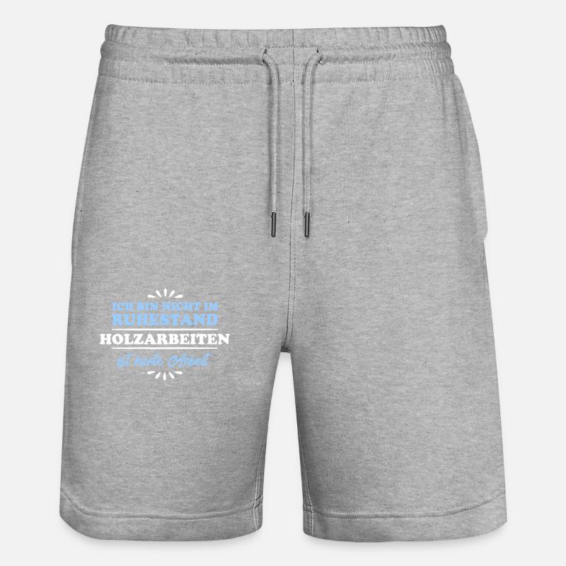 Pensionné Retraité Menuiserie - Short de jogging bio TRAINER Stanley/Stella unisexe - gris chiné