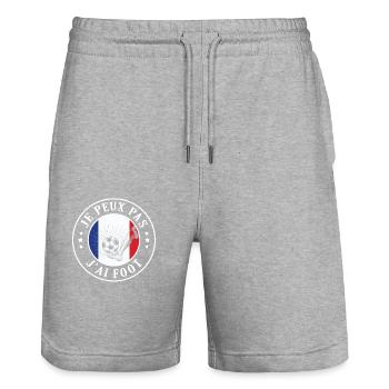 Je Peux pas j'ai foot football joueur Footballeur - Short de jogging bio TRAINER Stanley/Stella unisexe - gris chiné - Devant - Nik (191cm) & Marisol (170cm)