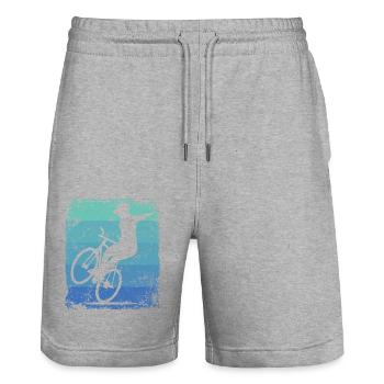 Artistic Cycling Artistic Cyclist - Stanley/Stella Trainer Unisex Organic Jogging Shorts - heather grey - Front - Nik (191cm) & Marisol (170cm)