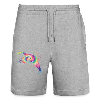 Diving, Synchronized Diving, Artistic Jumping - Stanley/Stella Trainer Unisex Organic Jogging Shorts - heather grey - Front - Nik (191cm) & Marisol (170cm)