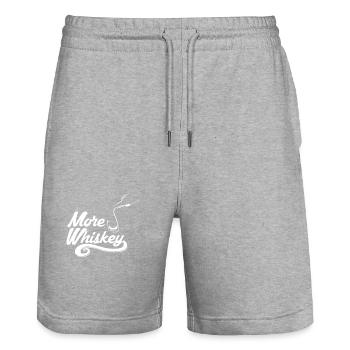 Mehr Whiskey - Fun Whiskey Alkohol Drink Hangover - Stanley/Stella Unisex Bio Joggingshorts Trainer  - Grau meliert - Vorne - Nik (191cm) & Marisol (170cm)