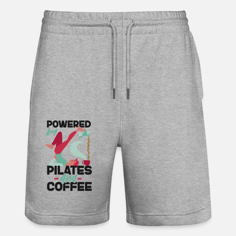 Pilates Instructor Teacher Coffee - Stanley/Stella Unisex Bio Joggingshorts Trainer  - Grau meliert
