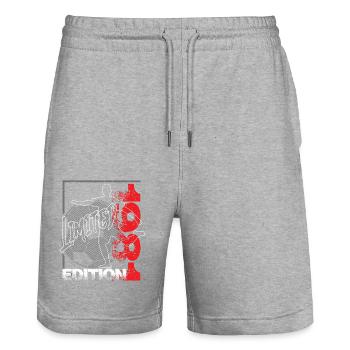Édition limitée 1981 Édition limitée Football - Short de jogging bio TRAINER Stanley/Stella unisexe - gris chiné - Devant - Nik (191cm) & Marisol (170cm)