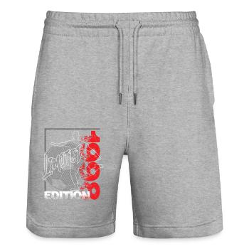 Édition limitée 1998 Édition limitée Football - Short de jogging bio TRAINER Stanley/Stella unisexe - gris chiné - Devant - Nik (191cm) & Marisol (170cm)