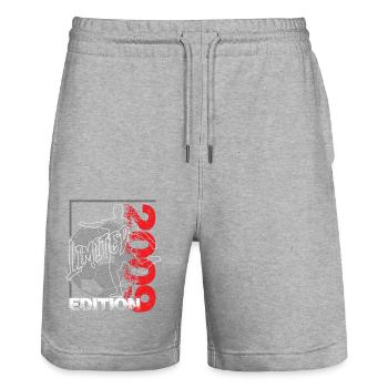 Limited Edition 2009 Limited Edition Football - Stanley/Stella Trainer Unisex Organic Jogging Shorts - heather grey - Front - Nik (191cm) & Marisol (170cm)