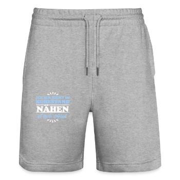 Retraité Retraité Couturière - Short de jogging bio TRAINER Stanley/Stella unisexe - gris chiné - Devant - Nik (191cm) & Marisol (170cm)