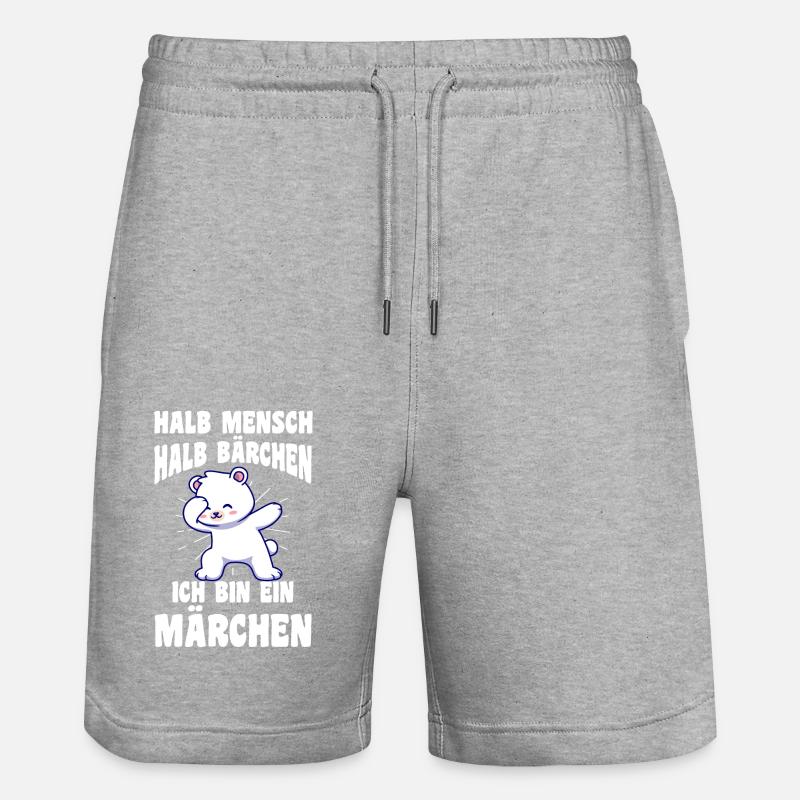 Mi-humain, mi-ours - Short de jogging bio TRAINER Stanley/Stella unisexe - gris chiné