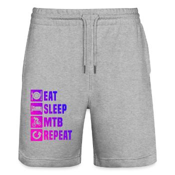 Men's Mountain Bike Cyclist Mountain Bike - Stanley/Stella Trainer Unisex Organic Jogging Shorts - heather grey - Front - Nik (191cm) & Marisol (170cm)