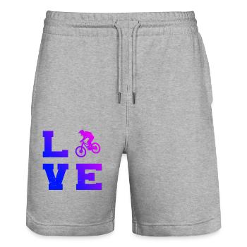 Damen Herren Mountainbiker Mountainbike Radfahrer - Stanley/Stella Unisex Bio Joggingshorts Trainer  - Grau meliert - Vorne - Nik (191cm) & Marisol (170cm)