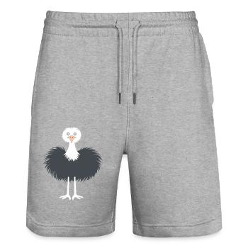 ostrich - Stanley/Stella Trainer Unisex Organic Jogging Shorts - heather grey - Front - Nik (191cm) & Marisol (170cm)