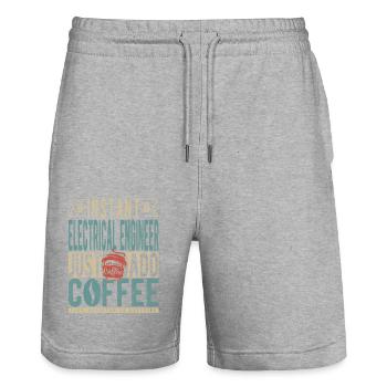 Instant Electrical Engineer Just Add Coffee - Stanley/Stella Trainer Unisex Organic Jogging Shorts - heather grey - Front - Nik (191cm) & Marisol (170cm)