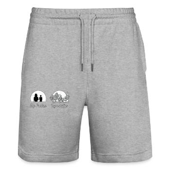 Succulents Lover My Problem My Pictogram Mom Dad - Stanley/Stella Trainer Unisex Organic Jogging Shorts - heather grey - Front - Nik (191cm) & Marisol (170cm)