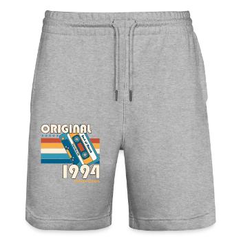 30e anniversaire mari mars Vintage 1994 cassette - Short de jogging bio TRAINER Stanley/Stella unisexe - gris chiné - Devant - Nik (191cm) & Marisol (170cm)