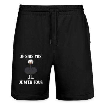 Citation autruche - Short de jogging bio TRAINER Stanley/Stella unisexe - noir - Devant - Nik (191cm) & Marisol (170cm)