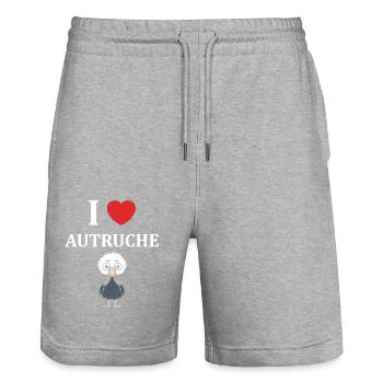 Citation autruche - Short de jogging bio TRAINER Stanley/Stella unisexe - gris chiné - Devant - Nik (191cm) & Marisol (170cm)