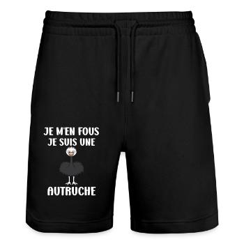 Citation autruche - Short de jogging bio TRAINER Stanley/Stella unisexe - noir - Devant - Nik (191cm) & Marisol (170cm)