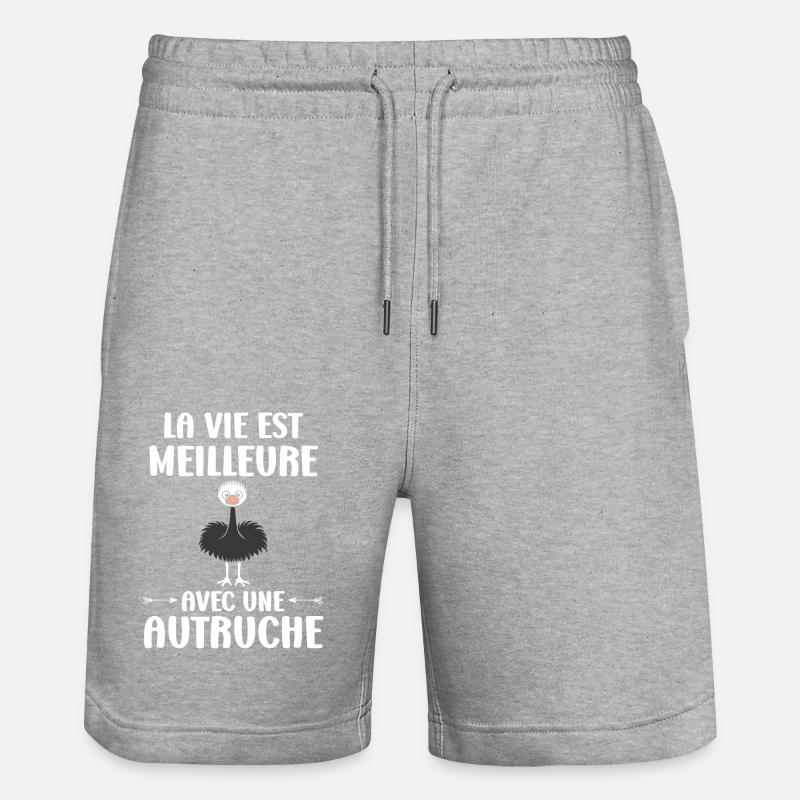 Citation autruche - Short de jogging bio TRAINER Stanley/Stella unisexe - gris chiné