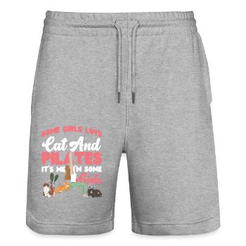 Pilates Instructor Teacher Girl - Stanley/Stella Trainer Unisex Organic Jogging Shorts - heather grey - Front - Nik (191cm) & Marisol (170cm)