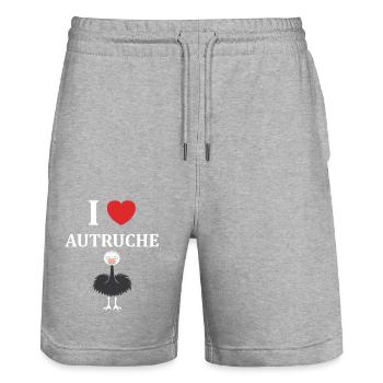 Citation autruche - Short de jogging bio TRAINER Stanley/Stella unisexe - gris chiné - Devant - Nik (191cm) & Marisol (170cm)