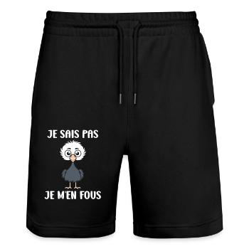 Citation autruche - Short de jogging bio TRAINER Stanley/Stella unisexe - noir - Devant - Nik (191cm) & Marisol (170cm)