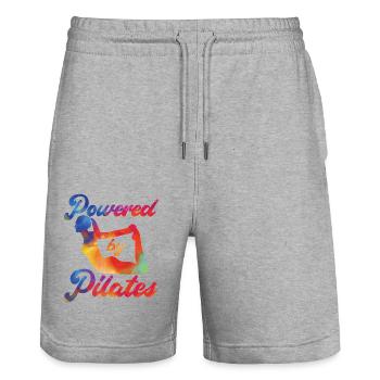 Pilates Instructor Teacher - Stanley/Stella Trainer Unisex Organic Jogging Shorts - heather grey - Front - Nik (191cm) & Marisol (170cm)