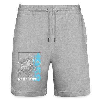 Limited Edition 1958 Limited Edition Fußball - Stanley/Stella Unisex Bio Joggingshorts Trainer  - Grau meliert - Vorne - Nik (191cm) & Marisol (170cm)