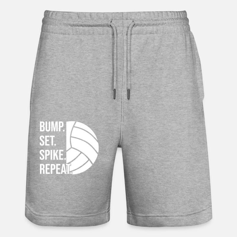 Bump Set Spike Repeat Volleyball - Stanley/Stella Unisex Bio Joggingshorts Trainer - Grau meliert