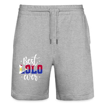 Lolo Philippinischer Opa - Stanley/Stella Unisex Bio Joggingshorts Trainer  - Grau meliert - Vorne - Nik (191cm) & Marisol (170cm)