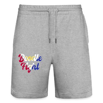 Philippinischer Boodle Fight - Stanley/Stella Unisex Bio Joggingshorts Trainer  - Grau meliert - Vorne - Nik (191cm) & Marisol (170cm)