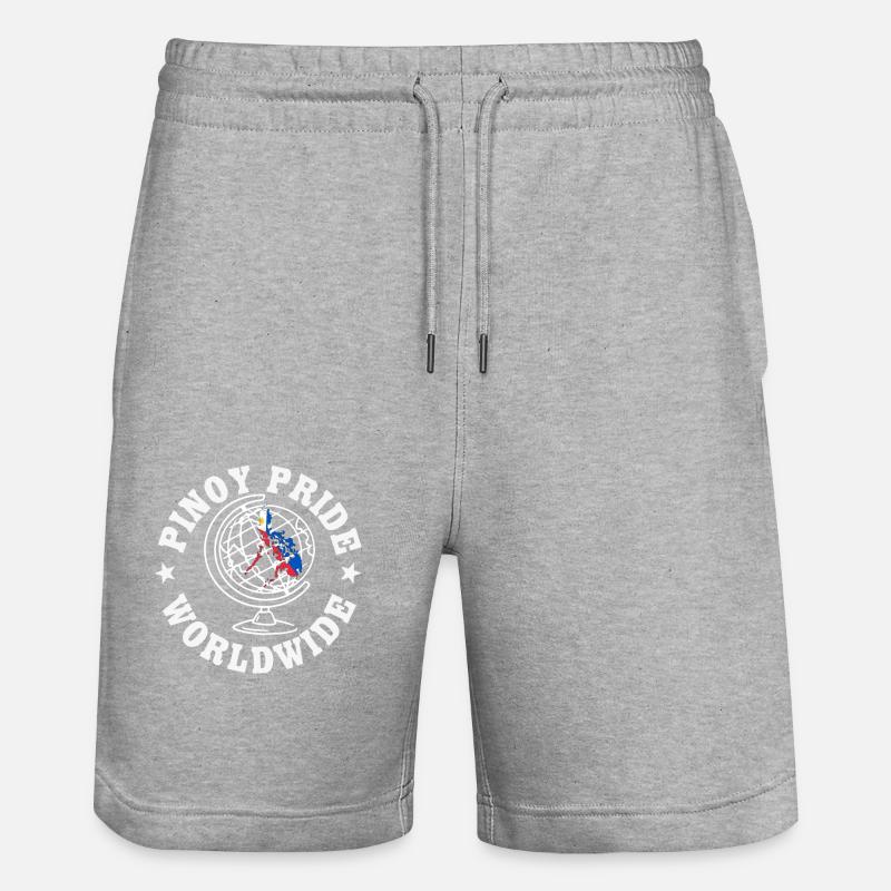 Idée cadeau fierté philippine - Short de jogging bio TRAINER Stanley/Stella unisexe - gris chiné