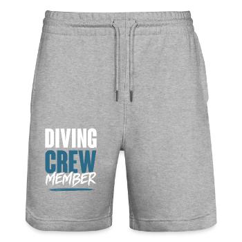 Diving Crew - Stanley/Stella Trainer Unisex Organic Jogging Shorts - heather grey - Front - Nik (191cm) & Marisol (170cm)