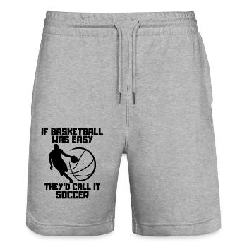 Équipe de basket-ball Basket-ball Joueurs de basket-ball - Short de jogging bio TRAINER Stanley/Stella unisexe - gris chiné - Devant - Nik (191cm) & Marisol (170cm)