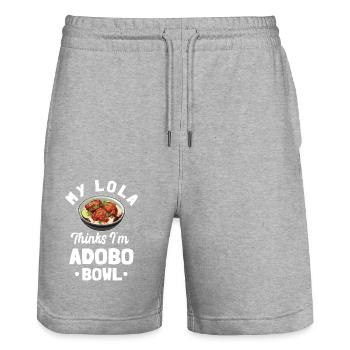 Bol Adobo Lola - Short de jogging bio TRAINER Stanley/Stella unisexe - gris chiné - Devant - Nik (191cm) & Marisol (170cm)