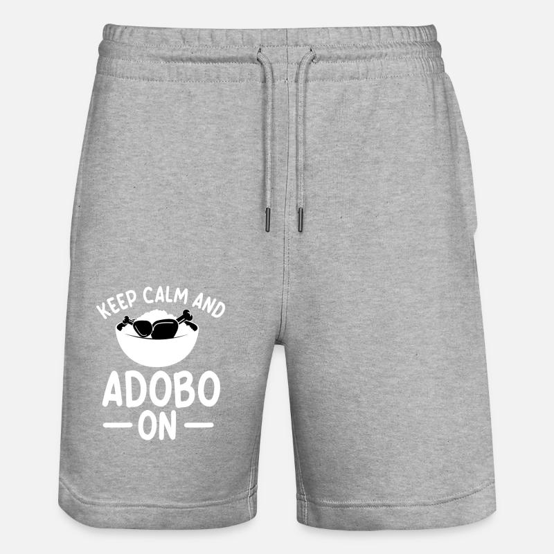 Gardez votre calme et Adobo - Short de jogging bio TRAINER Stanley/Stella unisexe - gris chiné