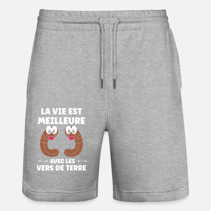 Humour ver de terre - Short de jogging bio TRAINER Stanley/Stella unisexe - gris chiné