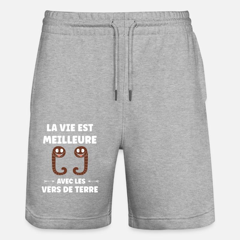 Humour ver de terre - Short de jogging bio TRAINER Stanley/Stella unisexe - gris chiné