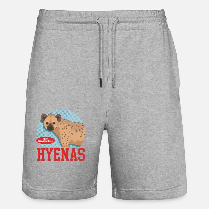 Hyäne Tüpfelhyäne Hyänen Geschenk - Stanley/Stella Unisex Bio Joggingshorts Trainer  - Grau meliert
