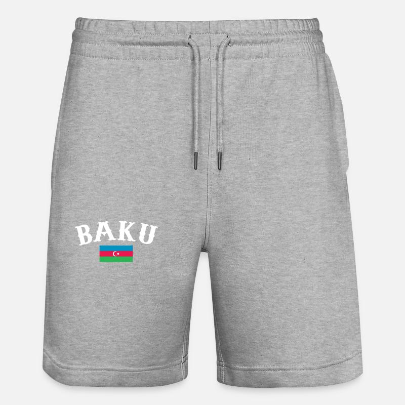 Bakou Azerbaïdjan Drapeau de l’Azerbaïdjan - Short de jogging bio TRAINER Stanley/Stella unisexe - gris chiné