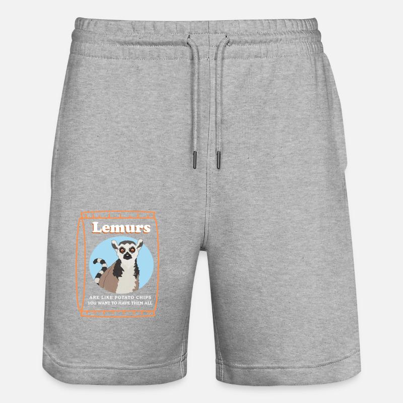 Lémuriens Ringtail lémur cadeau - Short de jogging bio TRAINER Stanley/Stella unisexe - gris chiné