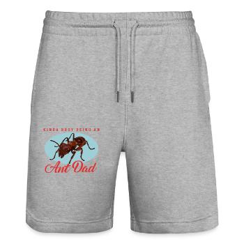 Ants Dad Formicarium Ant Farm Gift - Stanley/Stella Trainer Unisex Organic Jogging Shorts - heather grey - Front - Nik (191cm) & Marisol (170cm)