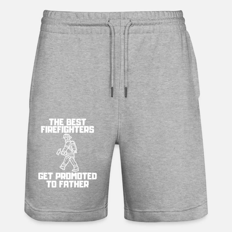 Firefighter Daddy Profession Passion - Stanley/Stella Trainer Unisex Organic Jogging Shorts - heather grey
