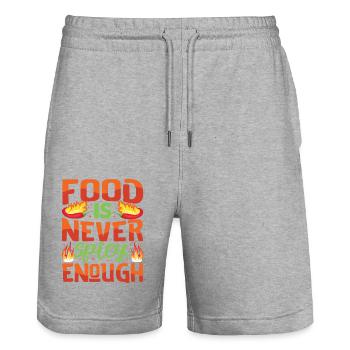 Looks hot – girl with hot chili and - Stanley/Stella Trainer Unisex Organic Jogging Shorts - heather grey - Front - Nik (191cm) & Marisol (170cm)