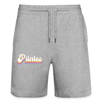 Pilates Instructor Teacher Retro - Stanley/Stella Trainer Unisex Organic Jogging Shorts - heather grey - Front - Nik (191cm) & Marisol (170cm)