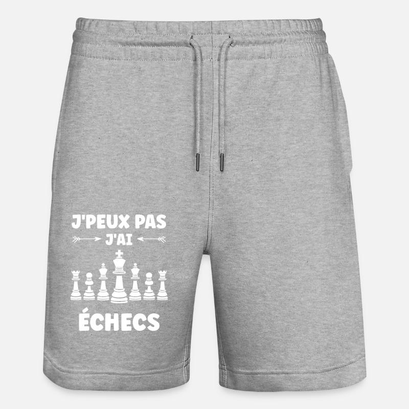 Humour échecs - Short de jogging bio TRAINER Stanley/Stella unisexe - gris chiné