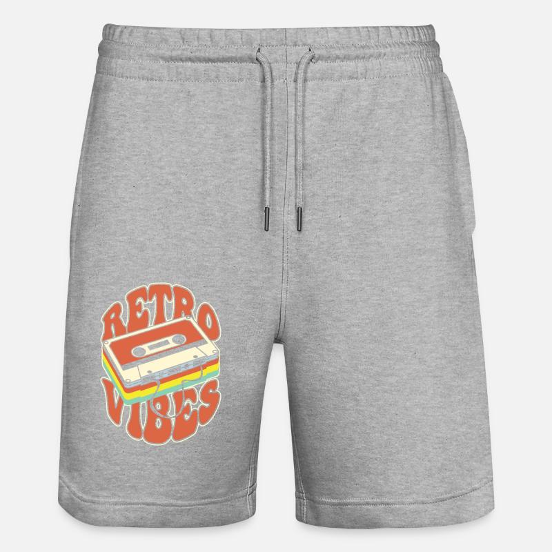 Retro Vibes Cassette Nostalgie - Short de jogging bio TRAINER Stanley/Stella unisexe - gris chiné