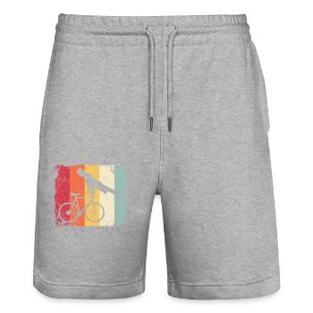 Artistic Cycling Artistic Cyclist - Stanley/Stella Trainer Unisex Organic Jogging Shorts - heather grey - Front - Nik (191cm) & Marisol (170cm)