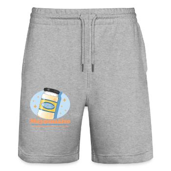 Mayo Delicious Mayonnaise Gift - Stanley/Stella Trainer Unisex Organic Jogging Shorts - heather grey - Front - Nik (191cm) & Marisol (170cm)