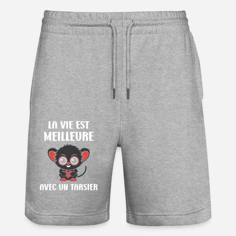 Humour tarsier - Short de jogging bio TRAINER Stanley/Stella unisexe - gris chiné